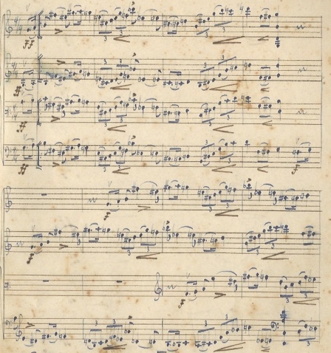 Beginn des Anna Hof Quartetts von Martin Braunwieser 1921. Archiv ISMPS. Copyright ISMPS
