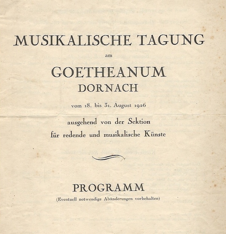 Tagung am Goetheanum Dornach 1926. Archiv ISMPS