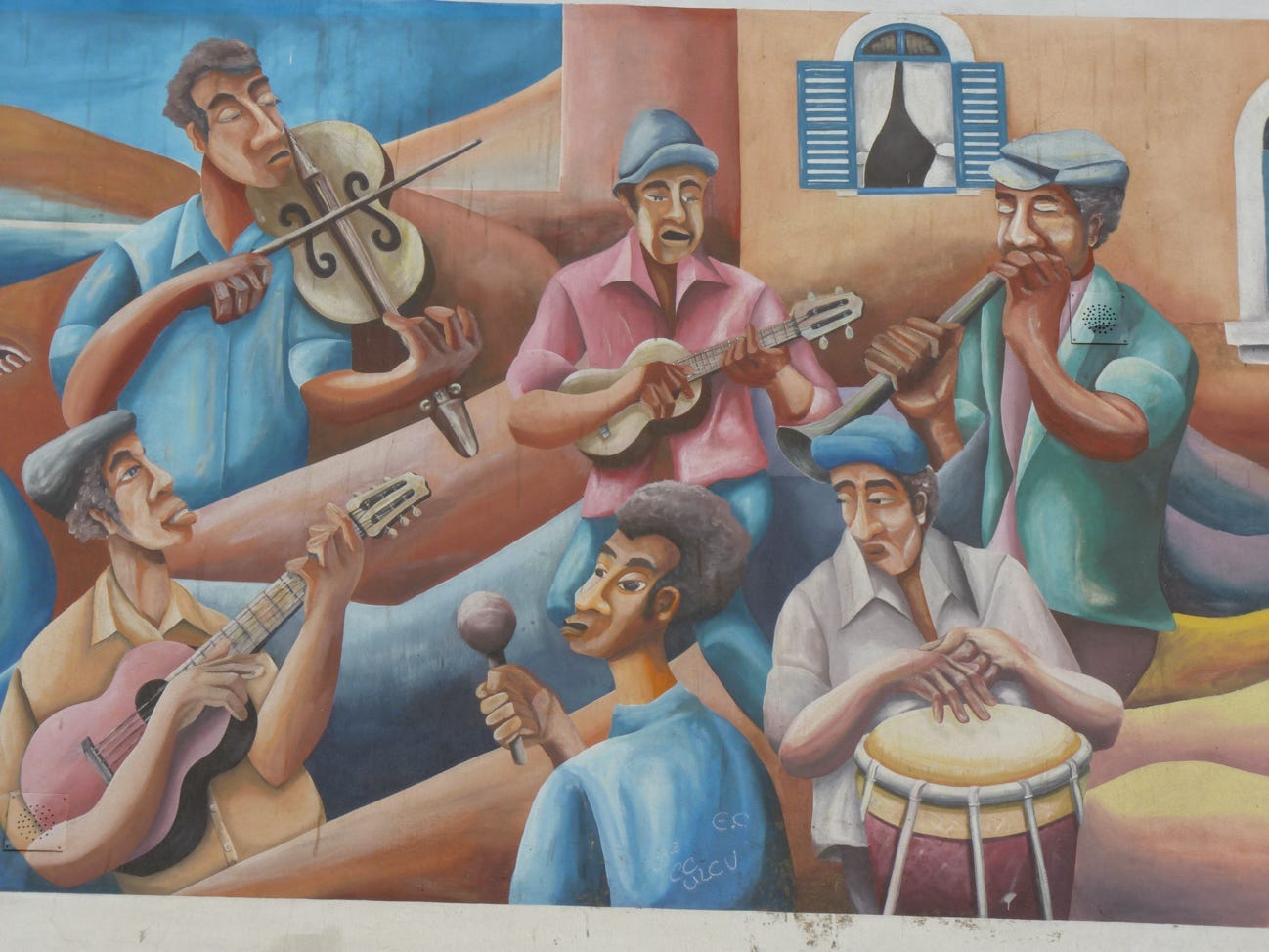 Wandmalerei S. Vicente, Cabo Verde. Foto A.A.Bispo
